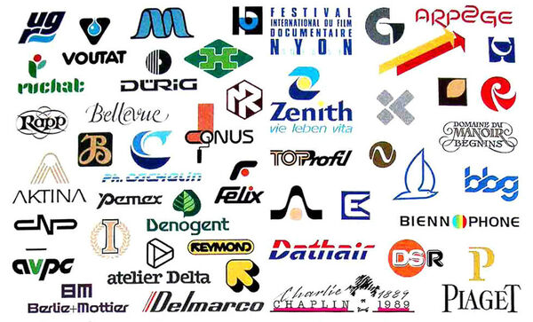 Ensemble non exhaustif de logotypes réalisés par Bernard Bavaud.